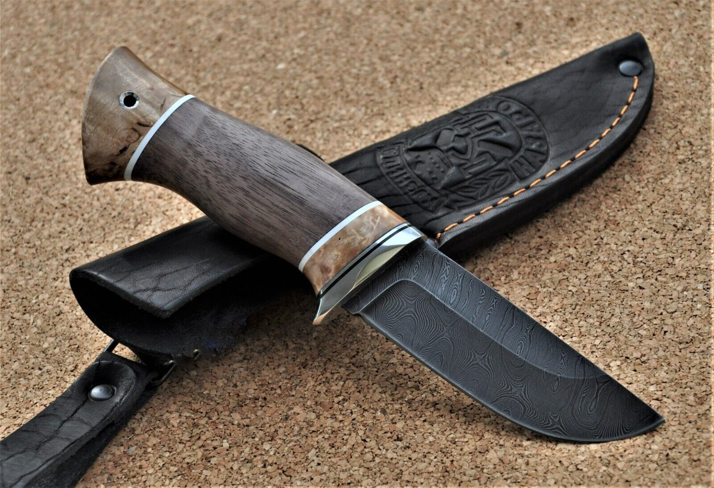 Damaszener Stahl Outdoor Jagd Damast Messer Nazarov Knives Handarbeit HRC62
