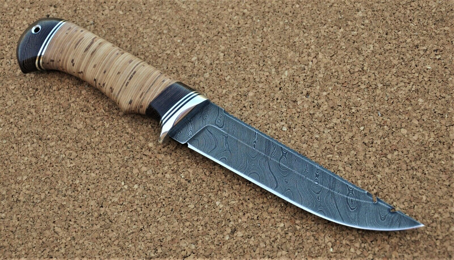 Damast Damaszener Stahl Outdoor Messer Nazarov Knives Handarbeit HRC62 Рыбак