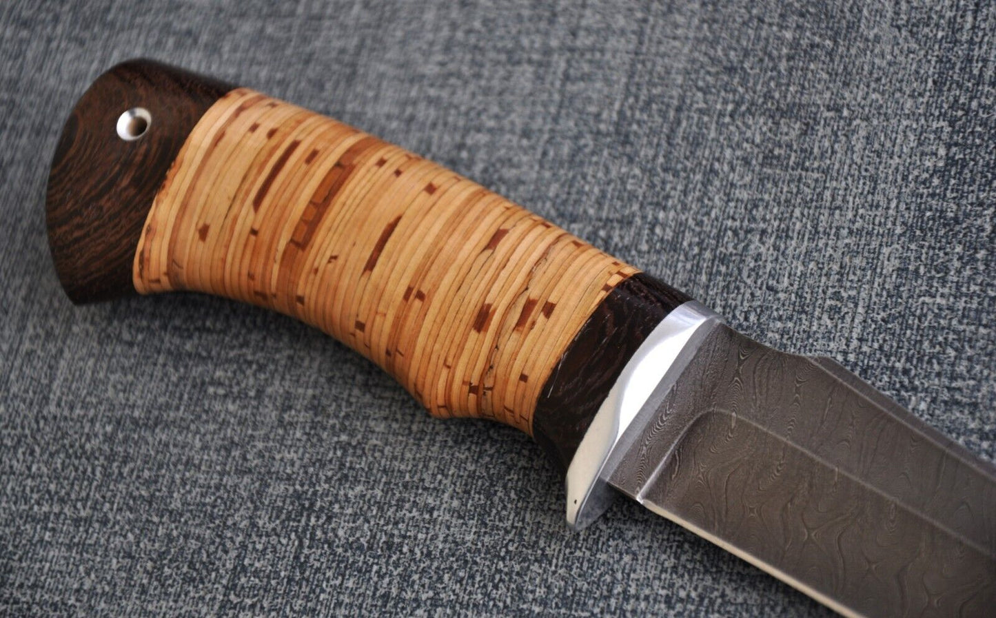 Damast Outdoor Jagd Messer Nazarov Knives Russland Handarbeit HRC 62