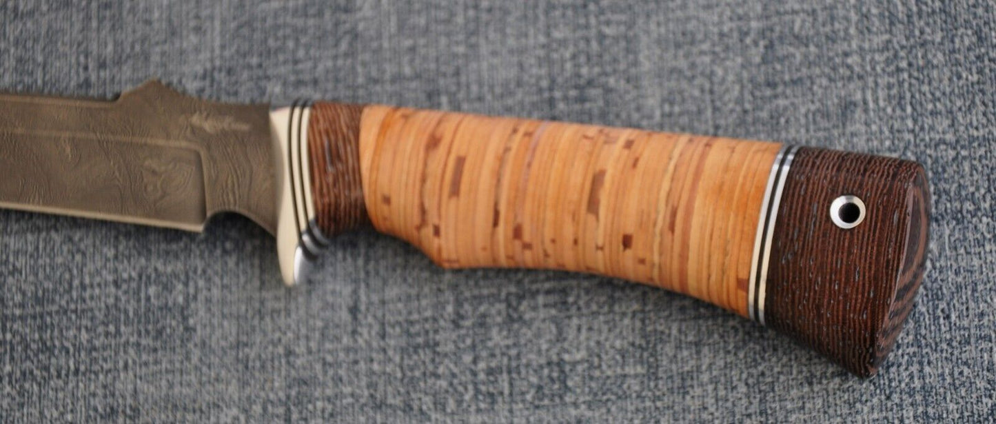 Damaszener Stahl Outdoor Jagd Damast Messer Nazarov Knives Handarbeit HRC62