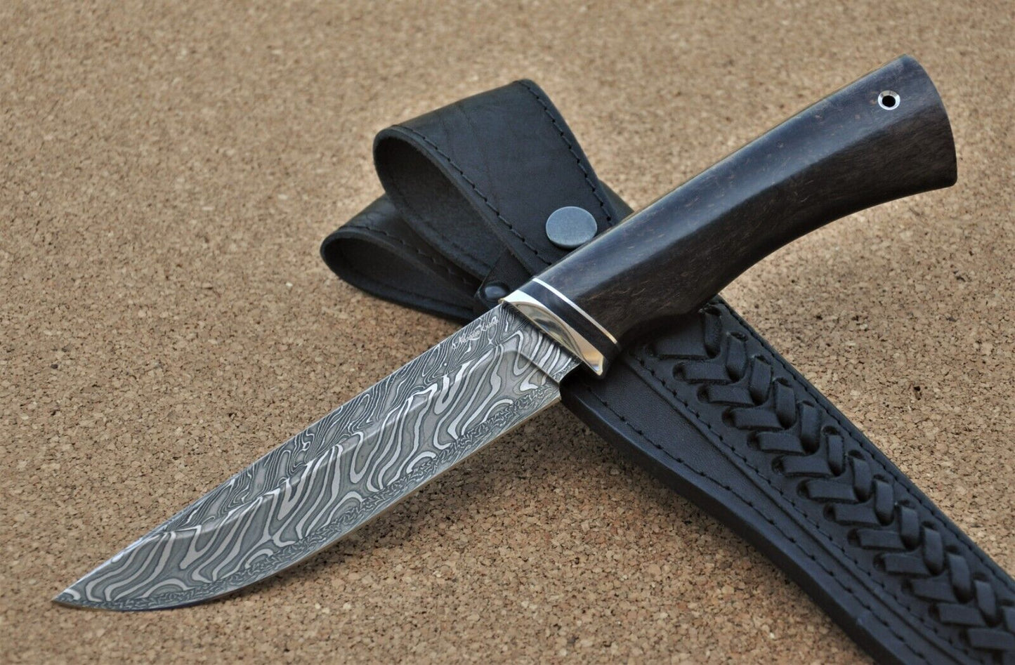 Mosaik DamastStahl OutdoorMesser Handarbeit Nazarov Knives Russland HRC62 Овод