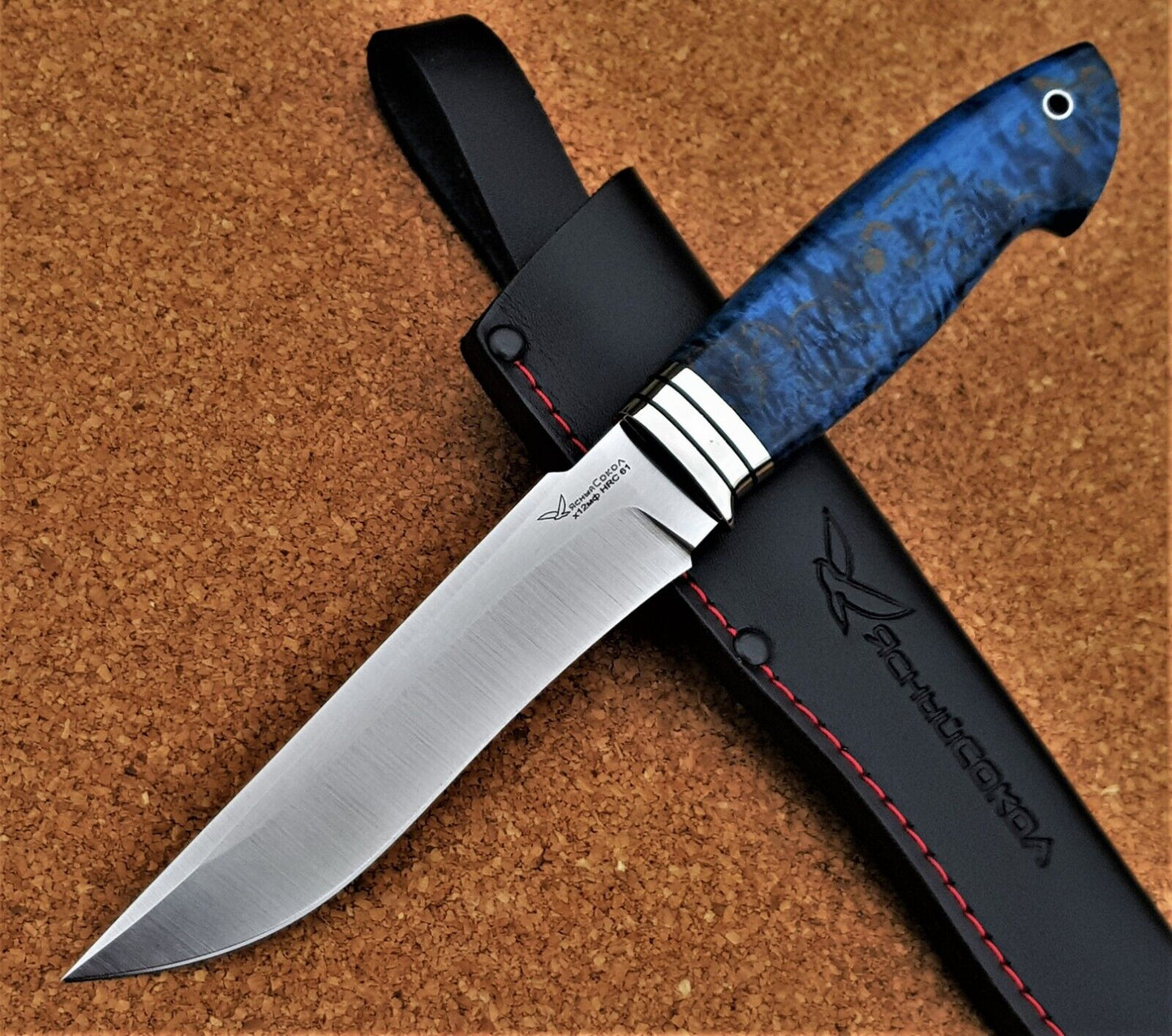 H12MF Stahl Outdoor Jagd Messer Yasniy Sokol Russland Handarbeit HRC 61 Коршун
