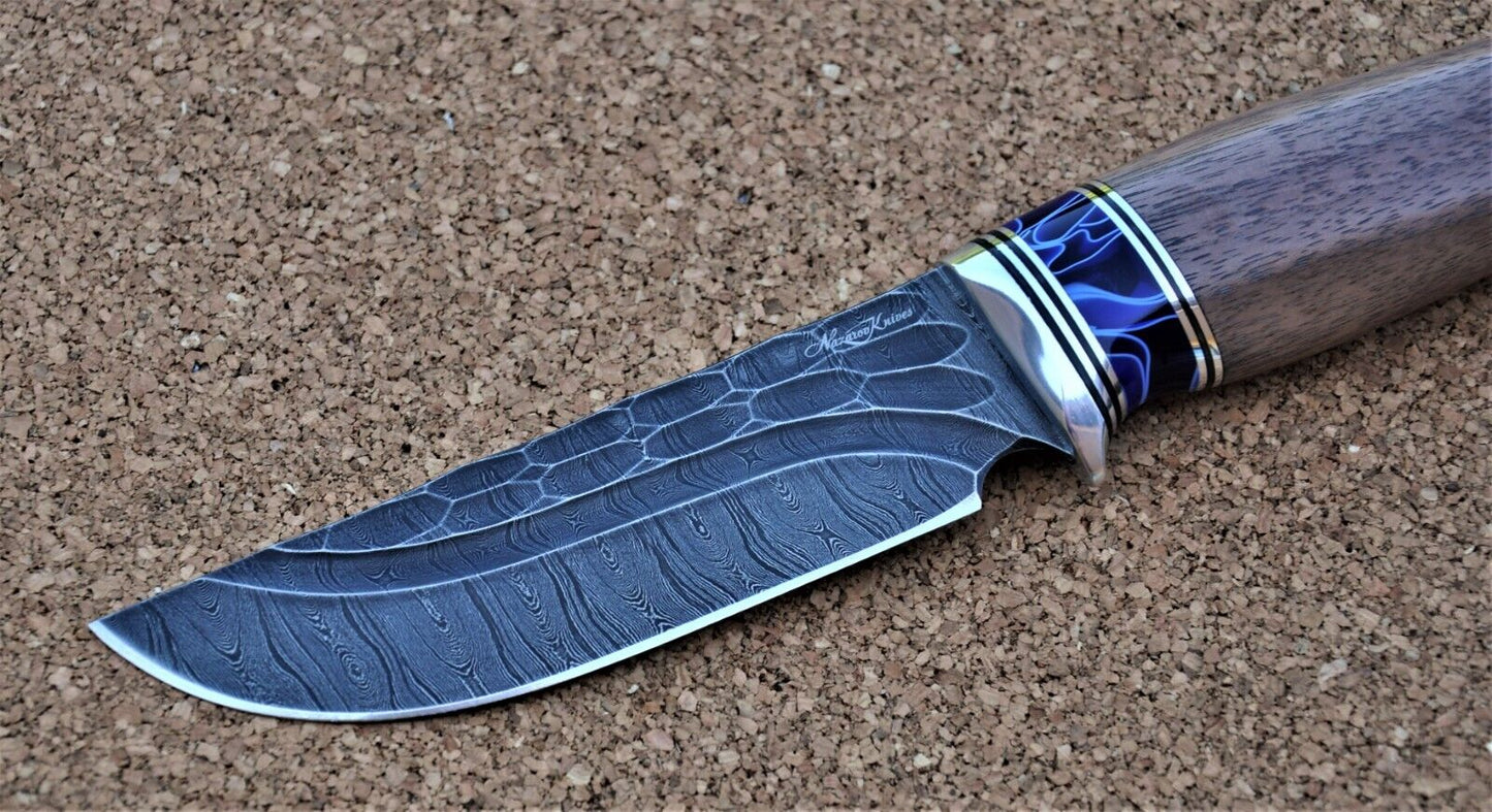 Damaszener Stahl Outdoor Jagd Damast Messer Nazarov Knives Handarbeit HRC62