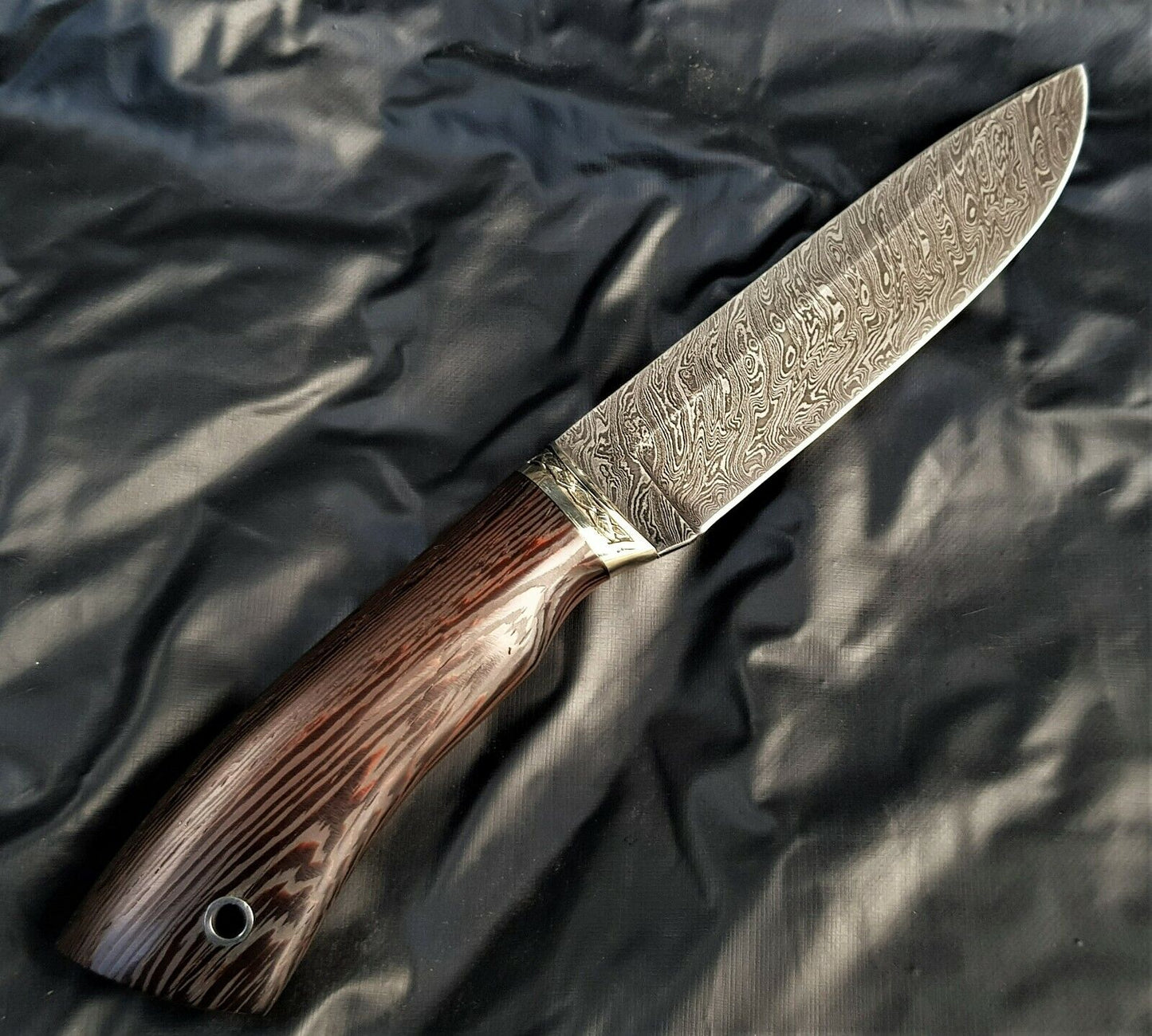 A.Marushin Russland Outdoor Jagdmesser Damaszener Stahl Handarbeit