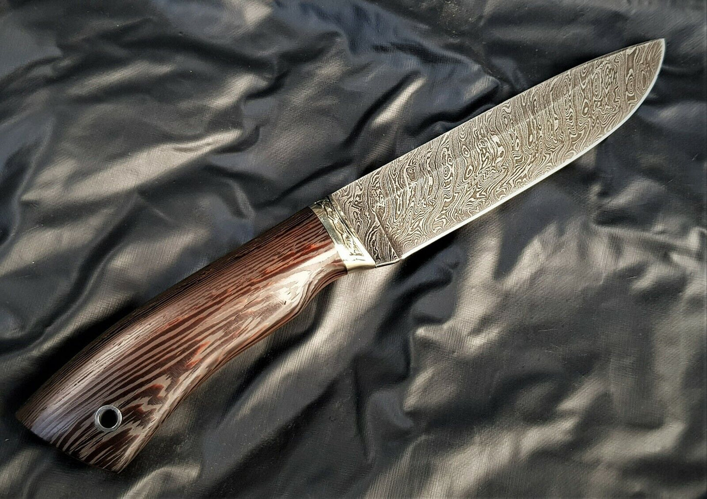 A.Marushin Russland Outdoor Jagdmesser Damaszener Stahl Handarbeit