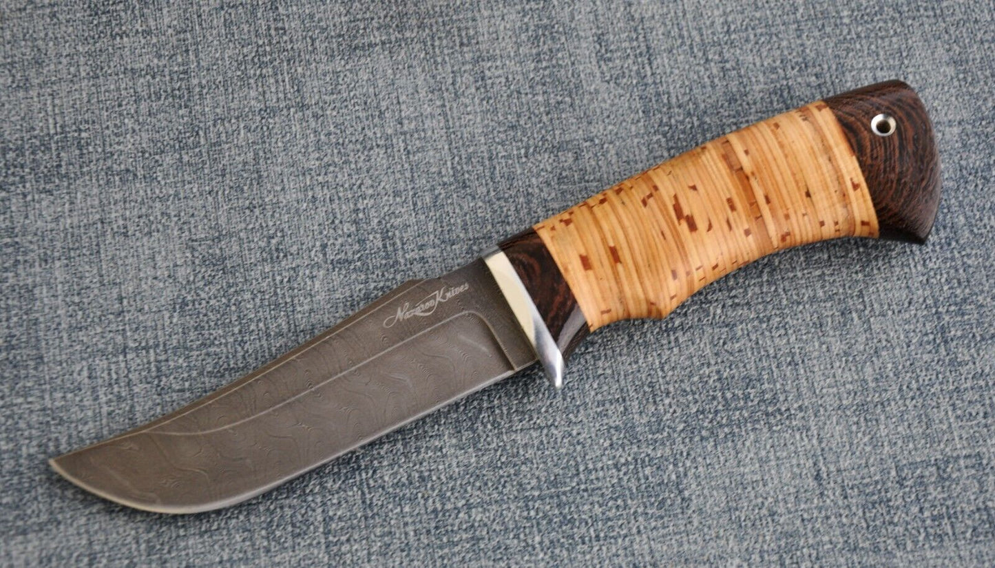 Damast Outdoor Jagd Messer Nazarov Knives Russland Handarbeit HRC 62