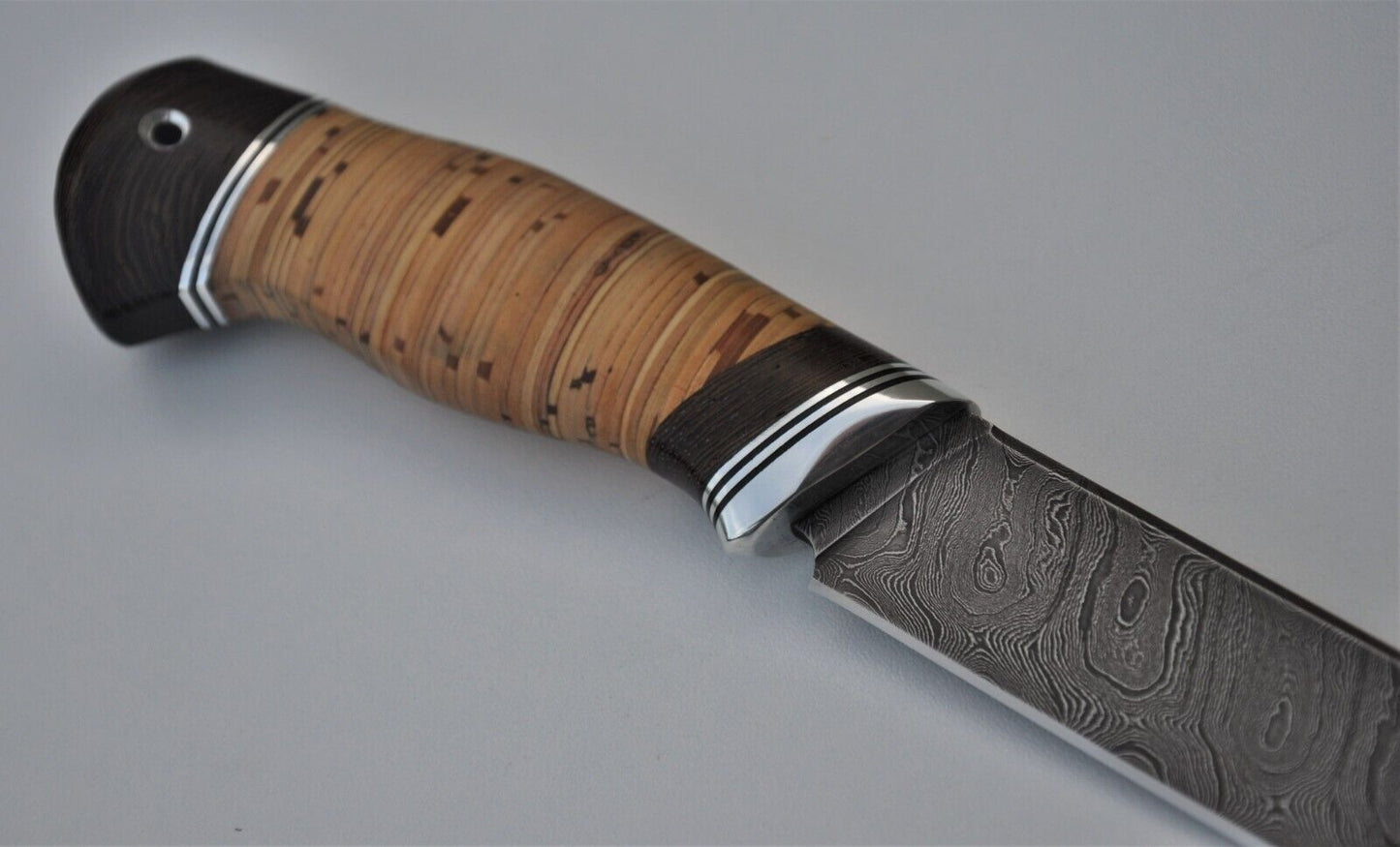 Damast Damaszener Stahl OutdoorMesser Nazarov Knives Handarbeit HRC62 Ирбис