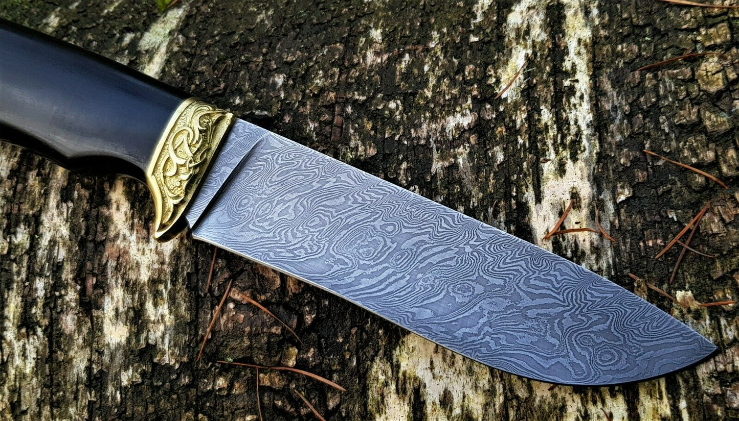 A.Marushin Outdoor Jagdmesser Damaszener Stahl Handarbeit