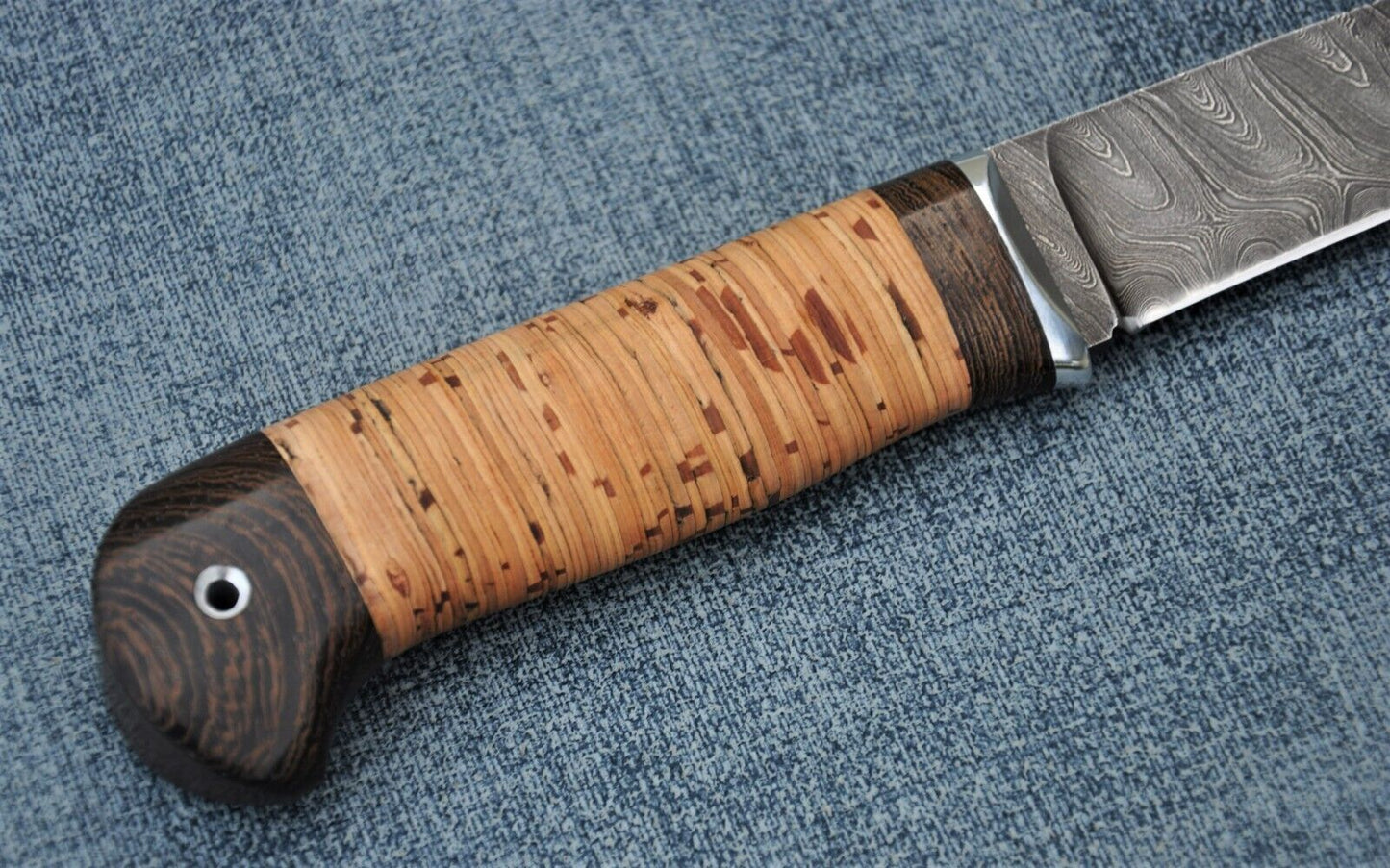 Damast Damaszener Stahl Outdoor Messer Nazarov Knives Handarbeit HRC62 Ясень