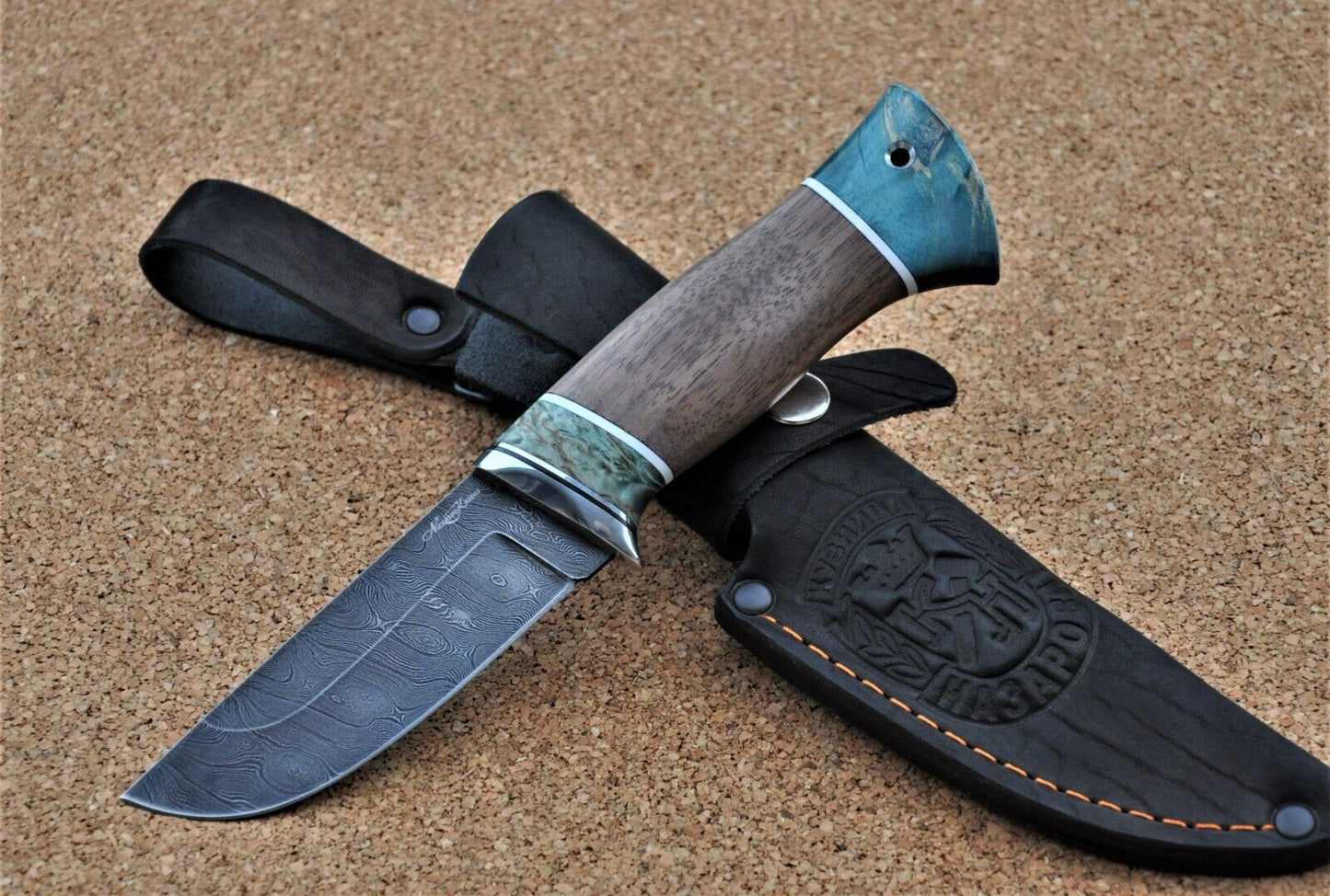Damaszener Stahl Outdoor Jagd Damast Messer Nazarov Knives Handarbeit HRC62