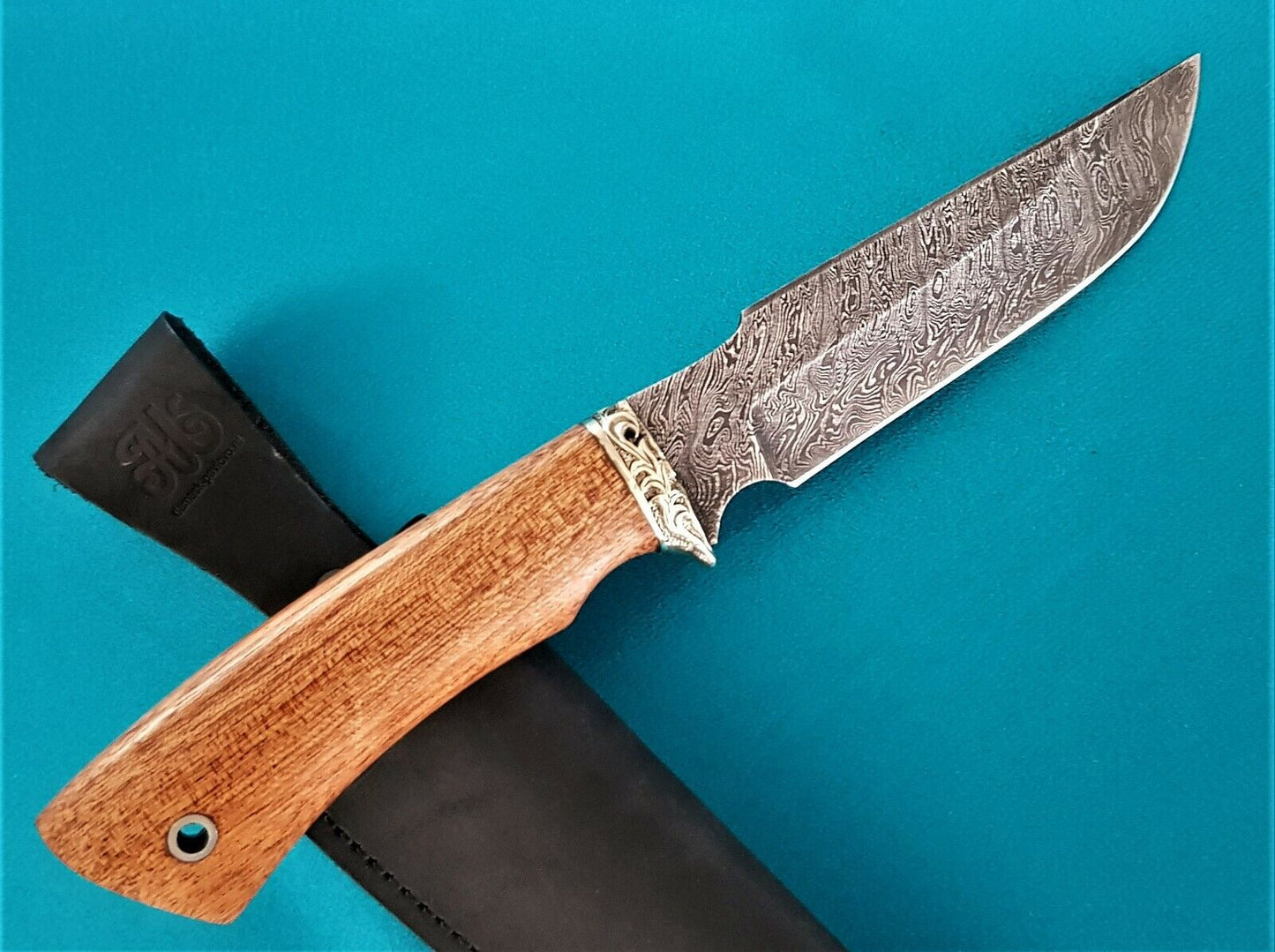 Damast Stahl Outdoor Jagd Messer HRC 62 Handarbeit A.Maruschin Russland Гарсон