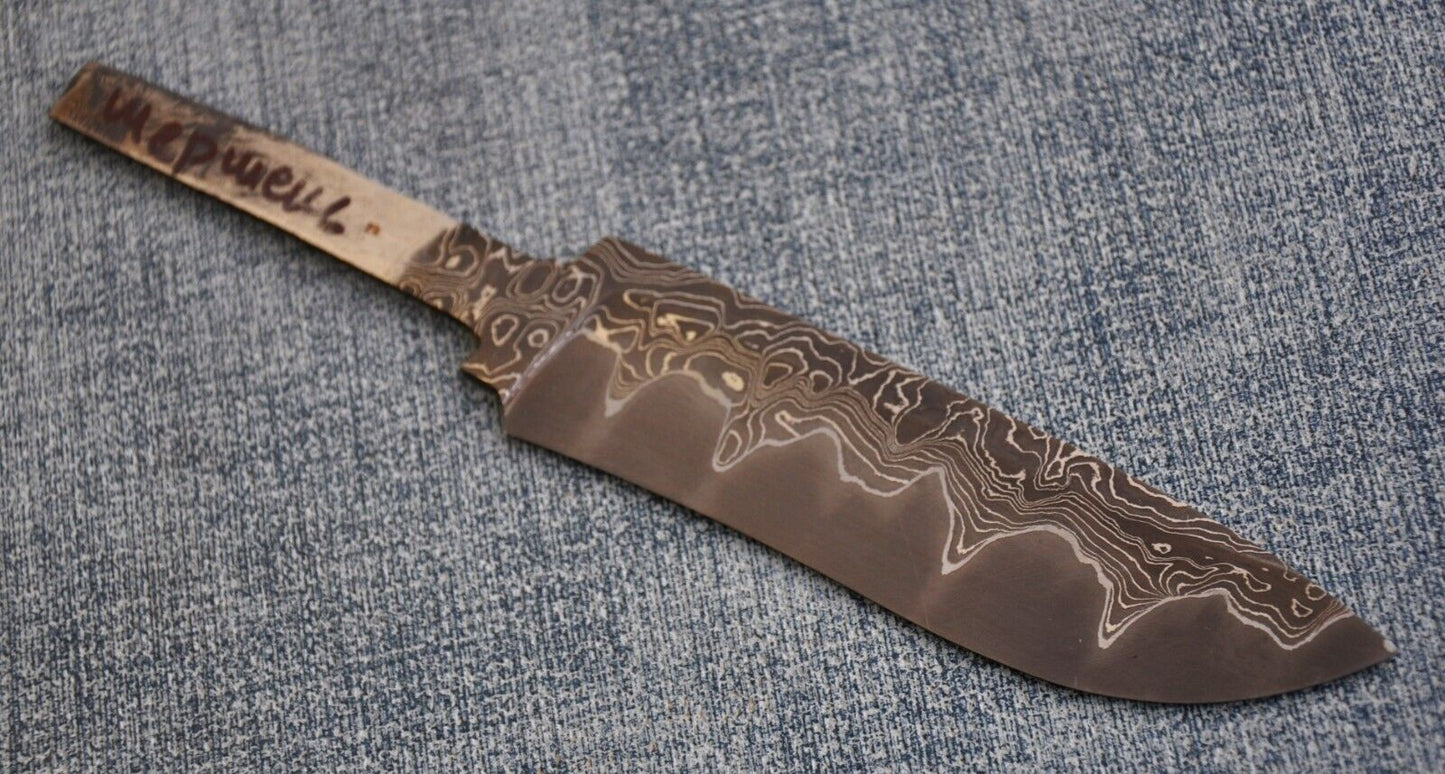 A.Marushin Damaszener Stahl Jagdmesser Klinge San Mai Laminat Technik