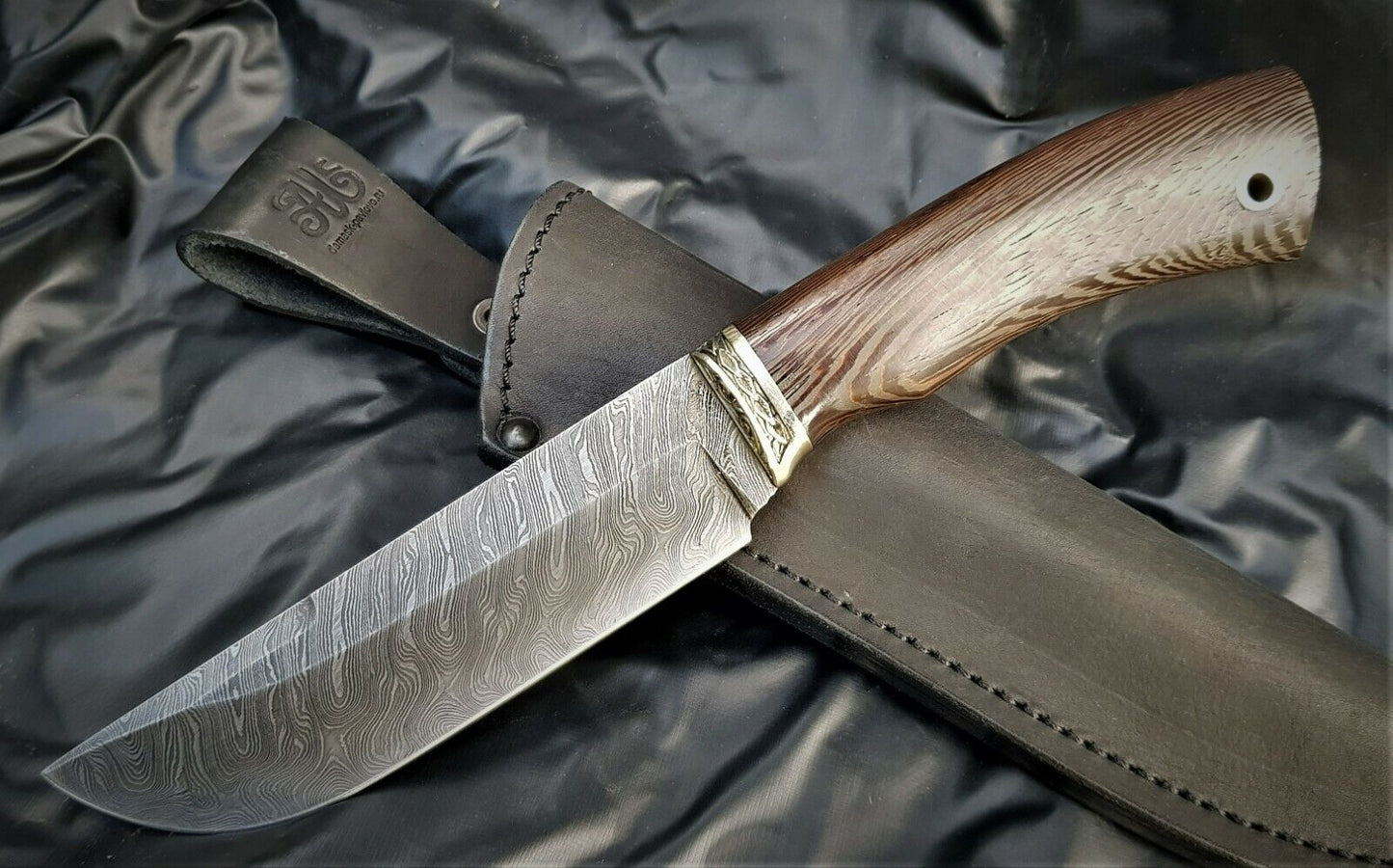 A.Marushin Outdoor Jagdmesser Damaszener Stahl Handarbeit