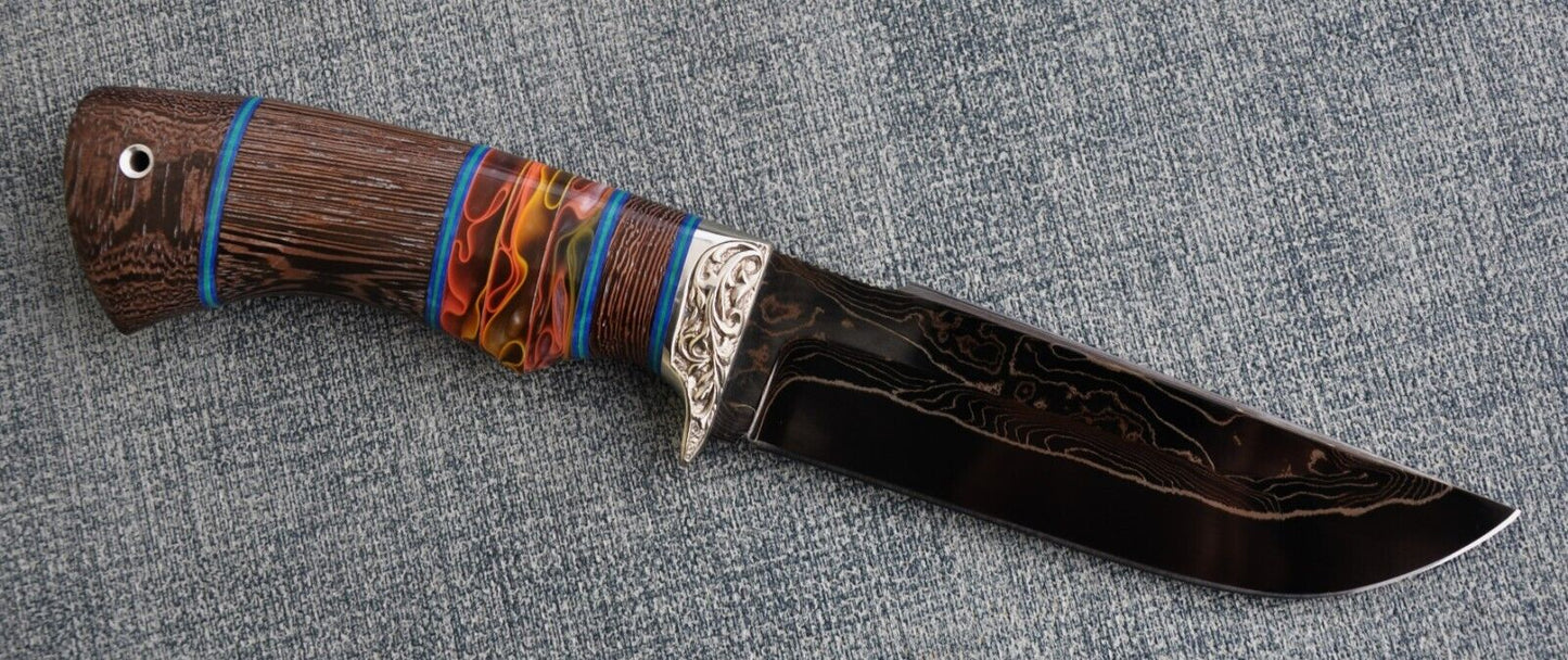 Nazarov Knives Russland laminated Damast Stahl Outdoor Messer Handarbeit HRC62