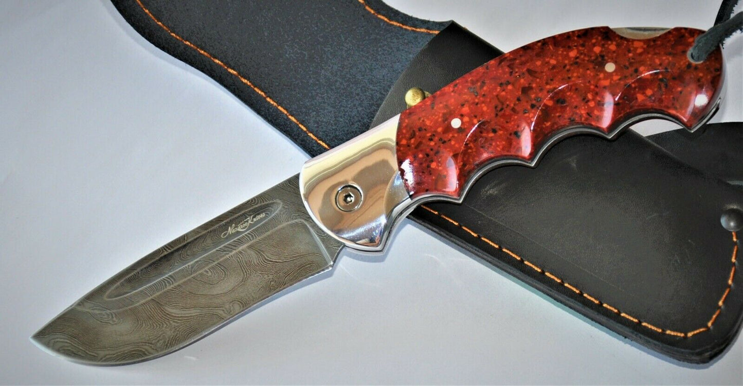 Nazarov Knives Russland Damast Stahl Outdoor Klappmesser Handarbeit
