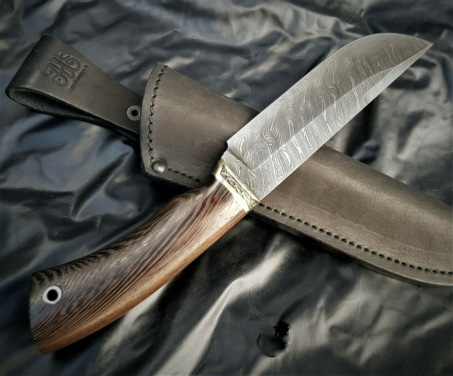 A.Marushin Outdoor Jagdmesser Damaszener Stahl Handarbeit