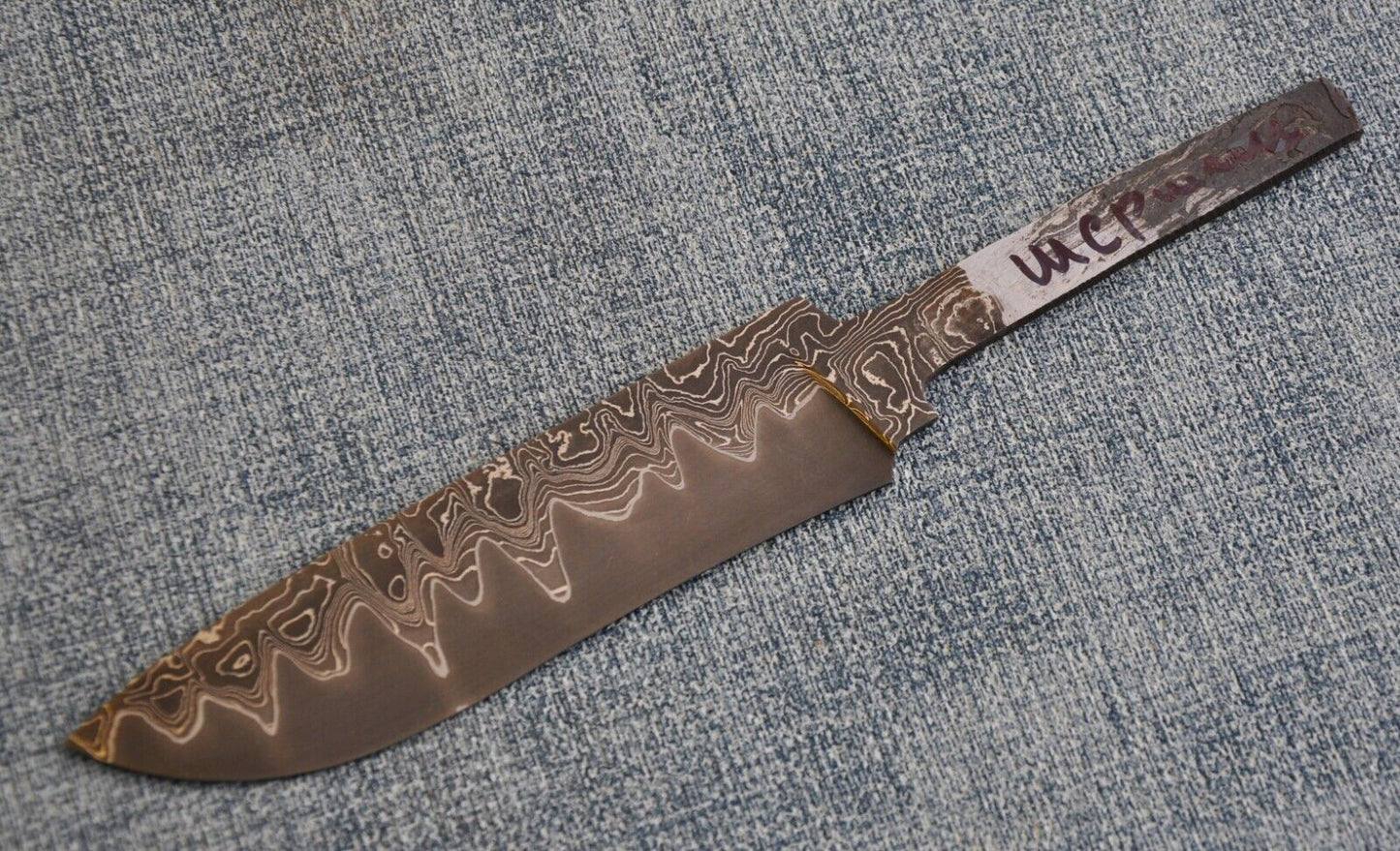 A.Marushin Damaszener Stahl Jagdmesser Klinge San Mai Laminat Technik