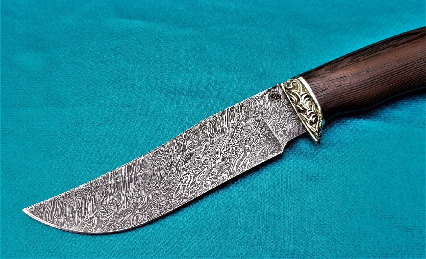 Outdoor Jagd Messer Damast Stahl Russland A.Maruschin HRC 62 Handarbeit Куница