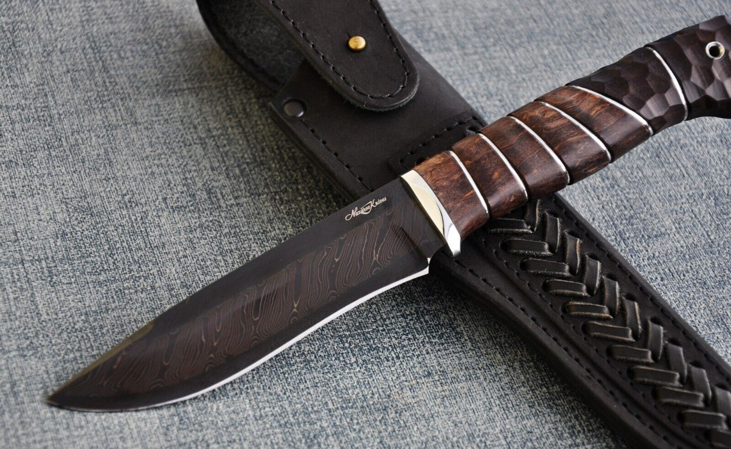 Nazarov Knives Russland Mosaik Damast Stahl Outdoor JagdMesser Handarbeit HRC62