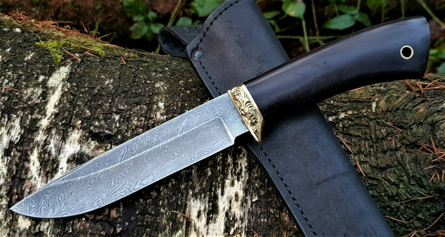 A.Marushin Outdoor Jagdmesser Damaszener Stahl Handarbeit