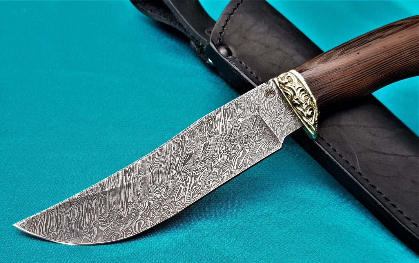 Outdoor Jagd Messer Damast Stahl Russland A.Maruschin HRC 62 Handarbeit Куница