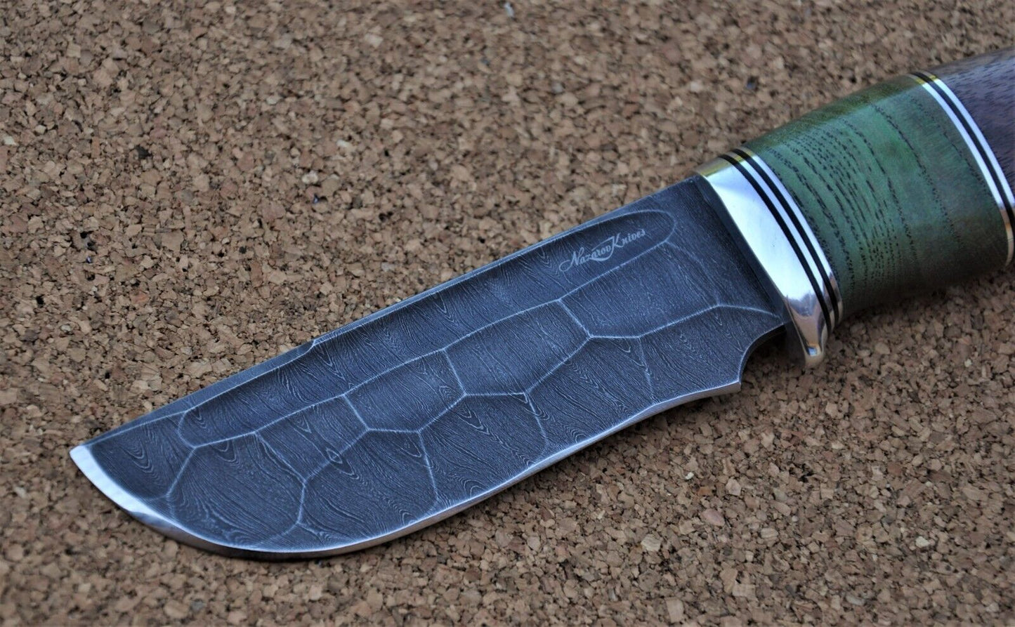 Damaszener Stahl Outdoor Jagd Damast Messer Nazarov Knives Handarbeit HRC62