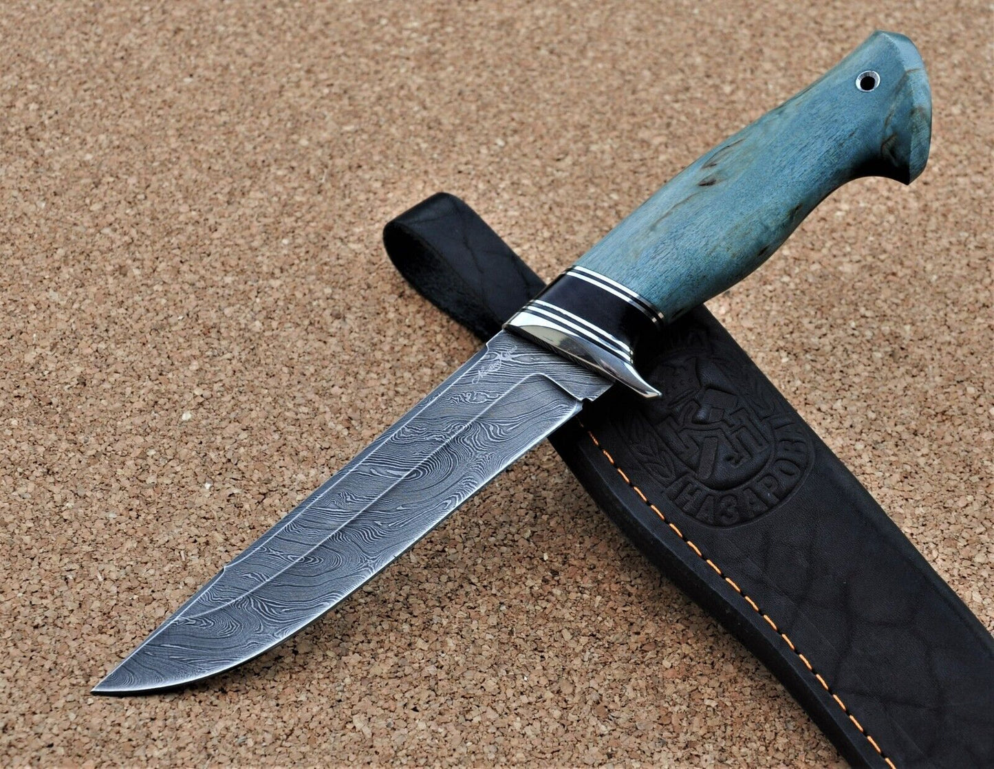 Damaszener Stahl Outdoor Jagd Damast Messer Nazarov Knives Handarbeit HRC62