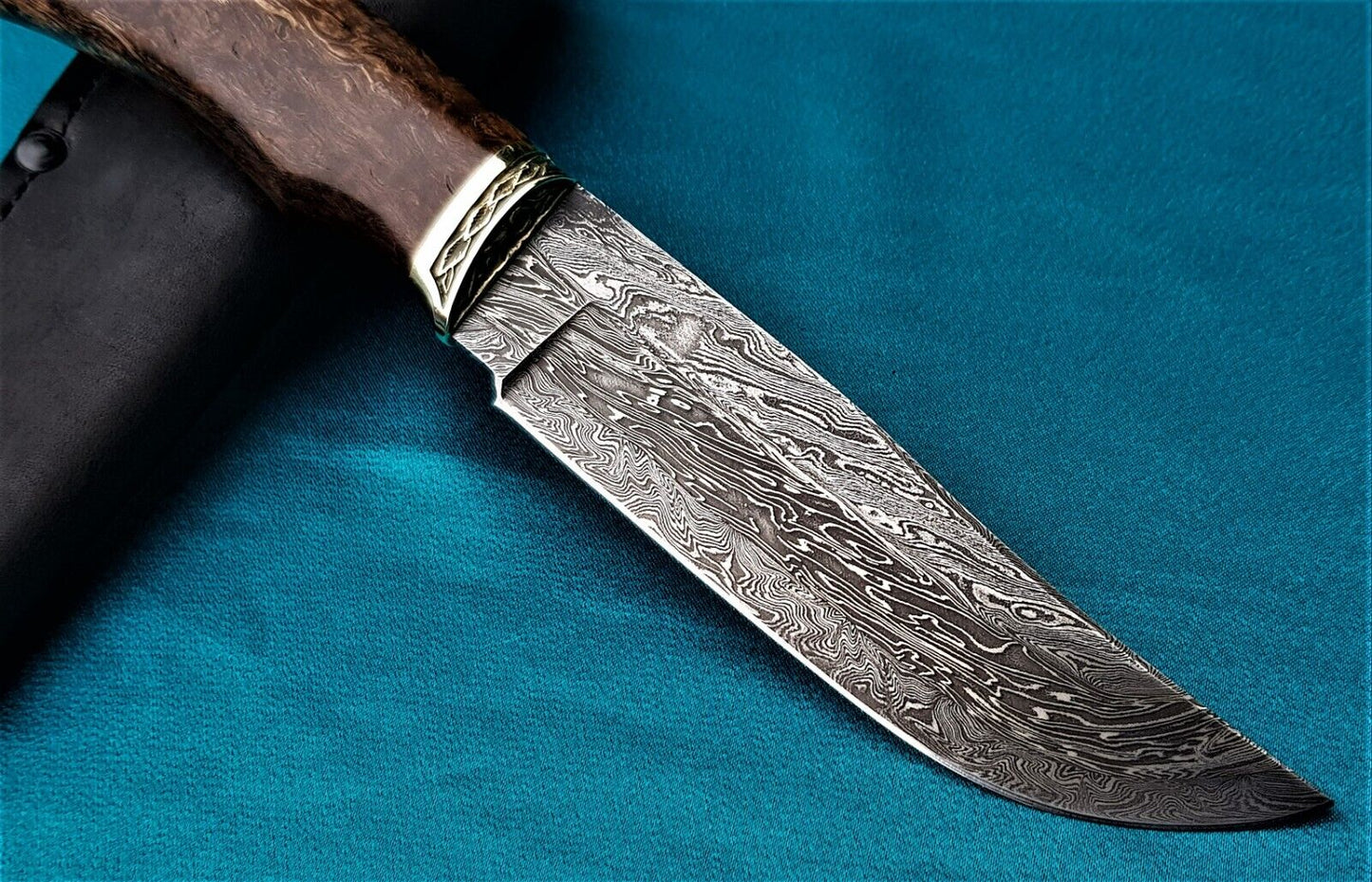 Outdoor JagdMesser Damast Stahl A.Maruschin Russland HRC62 Handarbeit Куница