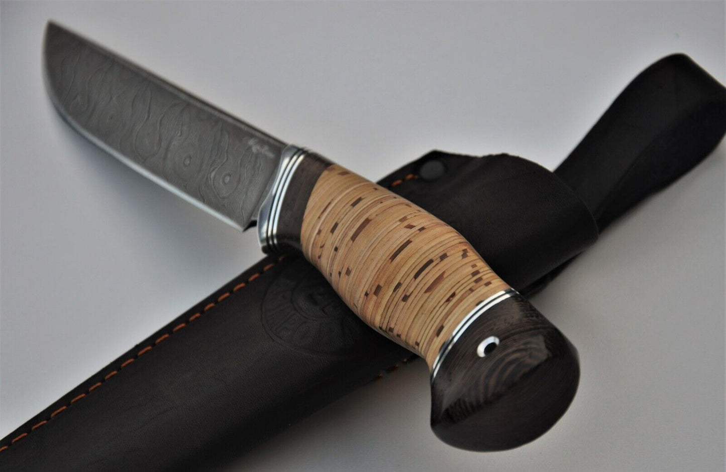 Damast Damaszener Stahl OutdoorMesser Nazarov Knives Handarbeit HRC62 Ирбис