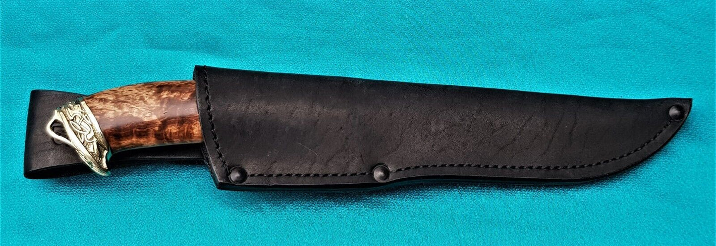 Outdoor JagdMesser Damast Stahl A.Maruschin Russland HRC62 Handarbeit Шершень
