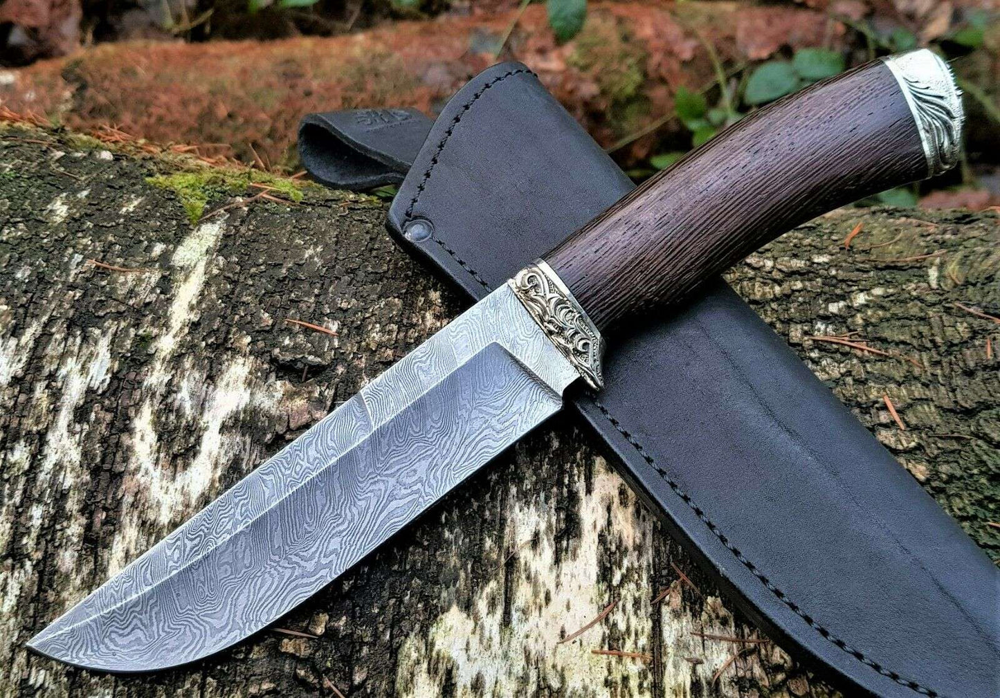 A.Marushin Outdoor Jagdmesser Damaszener Stahl Handarbeit