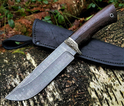 A.Marushin Outdoor Jagdmesser Damaszener Stahl Handarbeit