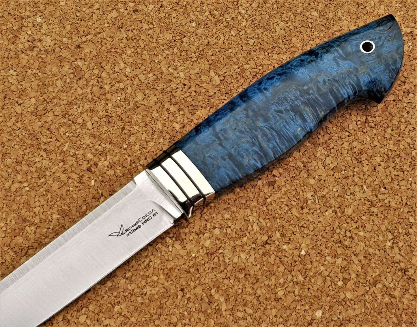 H12MF Stahl Outdoor Jagd Messer Yasniy Sokol Russland Handarbeit HRC 61 Волк