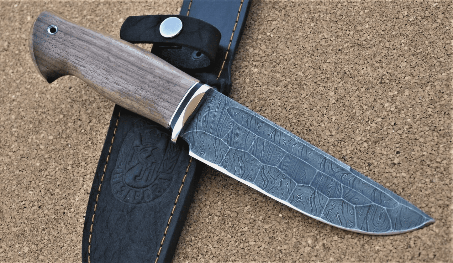 Damaszener Stahl Outdoor Jagd Damast Messer Nazarov Knives  Handarbeit HRC62