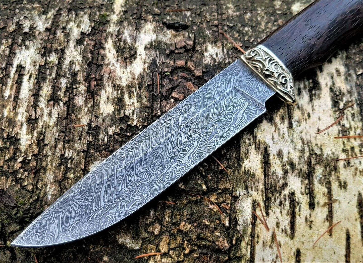 A.Marushin Outdoor Jagdmesser Damaszener Stahl  Handarbeit