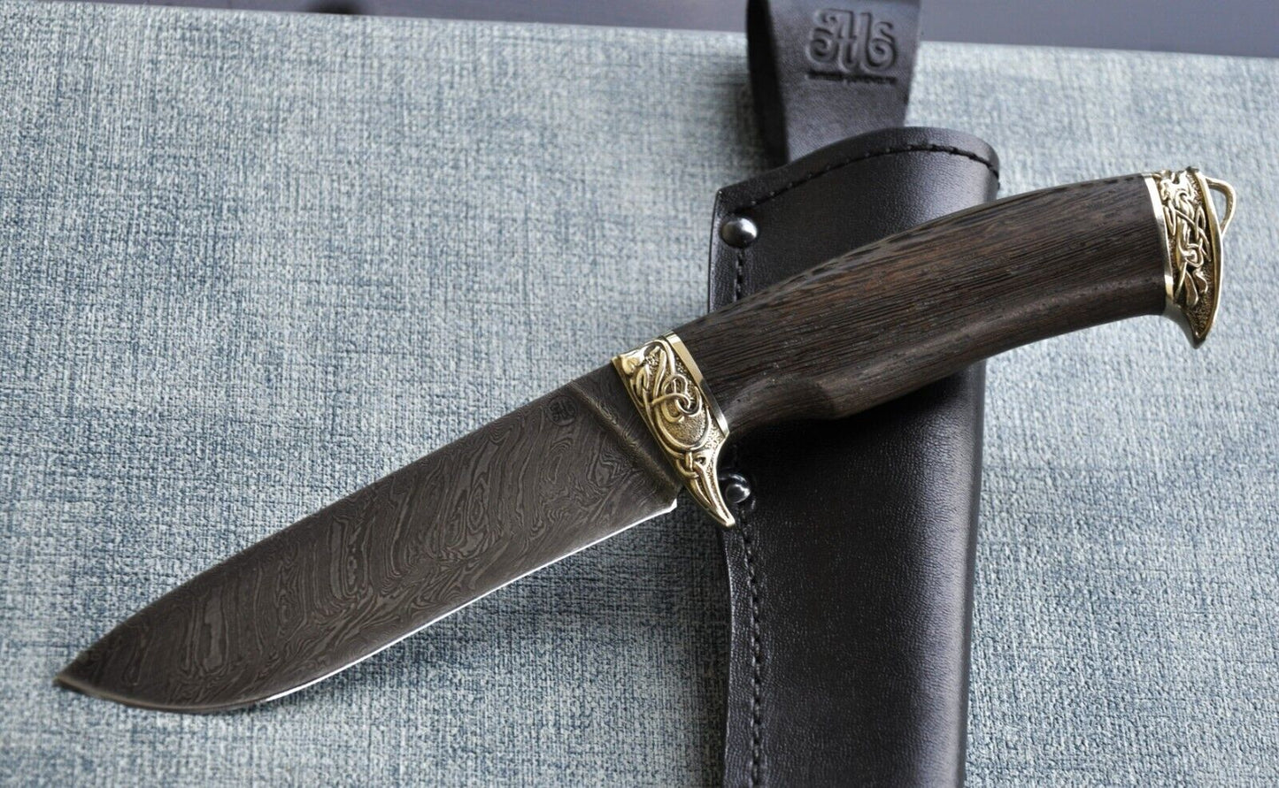 Outdoor Jagdmesser Damaszener Stahl A.Marushin