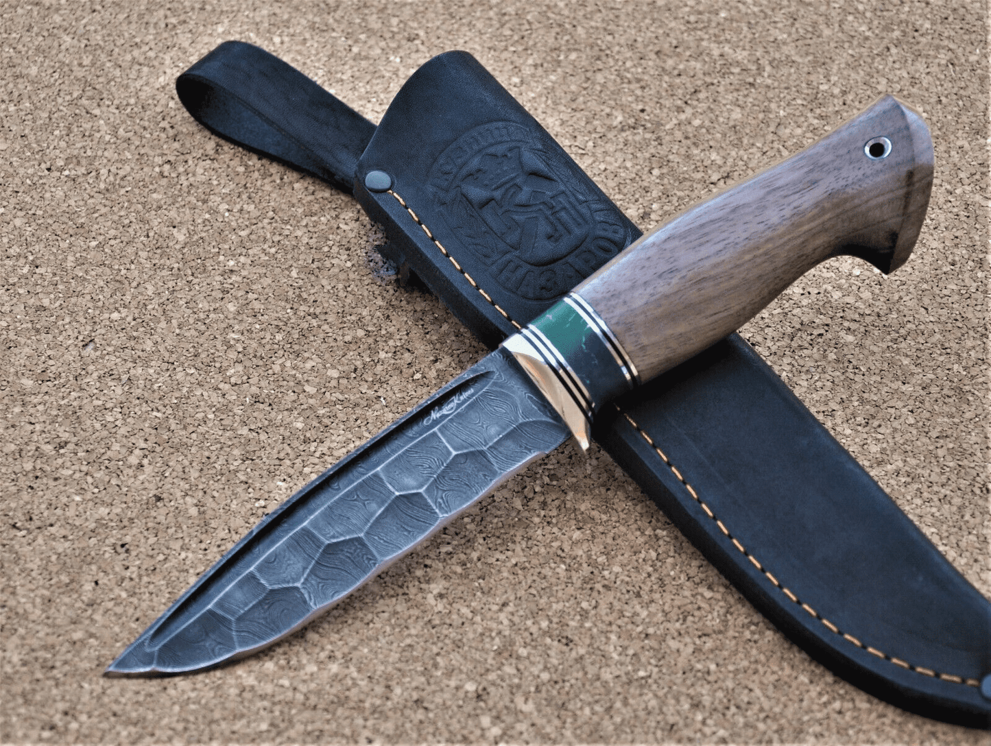 Damaszener Stahl Outdoor Jagd Damast Messer Nazarov Knives  Handarbeit HRC62