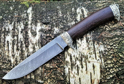 A.Marushin  Outdoor Jagdmesser Damaszener Stahl  Handarbeit