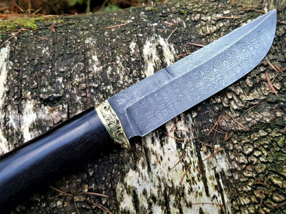 A.Marushin Outdoor Jagdmesser Damaszener Stahl Handarbeit