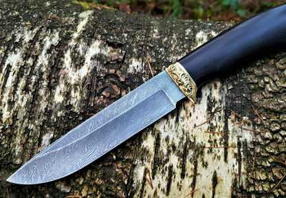 A.Marushin  Outdoor Jagdmesser Damaszener Stahl Handarbeit