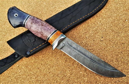 Damaszener Stahl Outdoor Jagd Damast Messer Nazarov Knives  Handarbeit HRC62