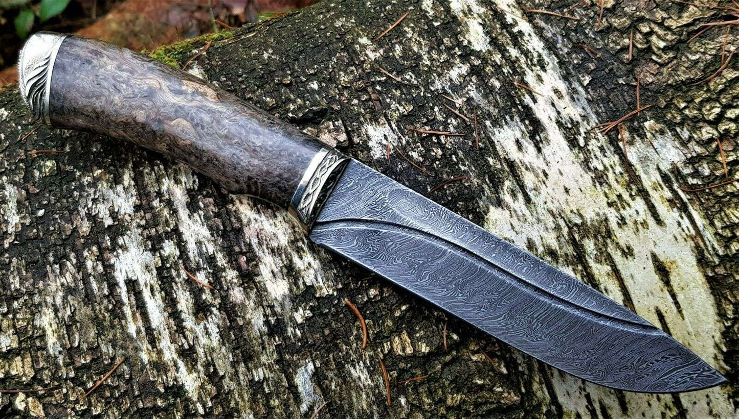 A.Marushin Outdoormesser Damaszener Stahl Handarbeit