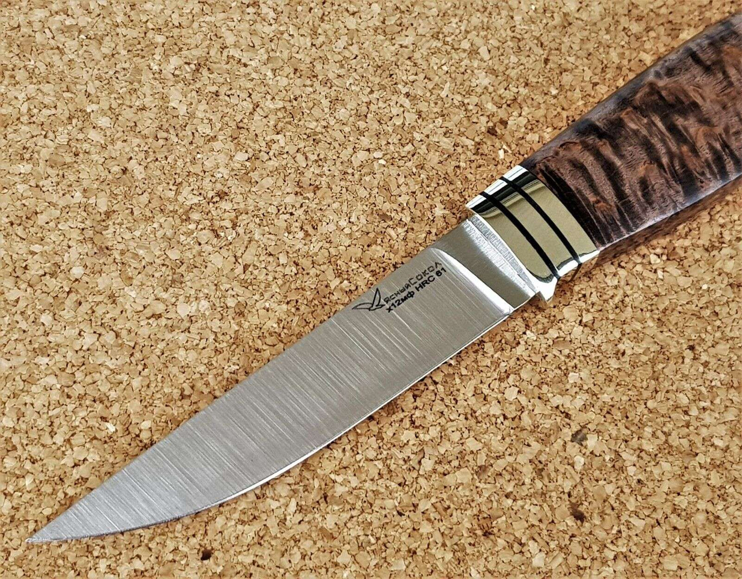 H12MF Stahl Outdoor Jagd Messer Yasniy Sokol Russland Handarbeit HRC 61 Соболь