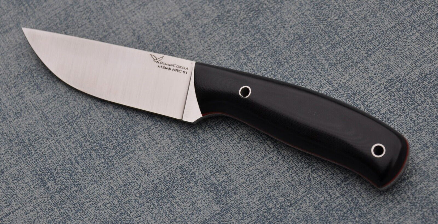 H12MF  Full Tang Outdoor JagdMesser  Yasniy Sokol Handarbeit HRC 61   Сокол