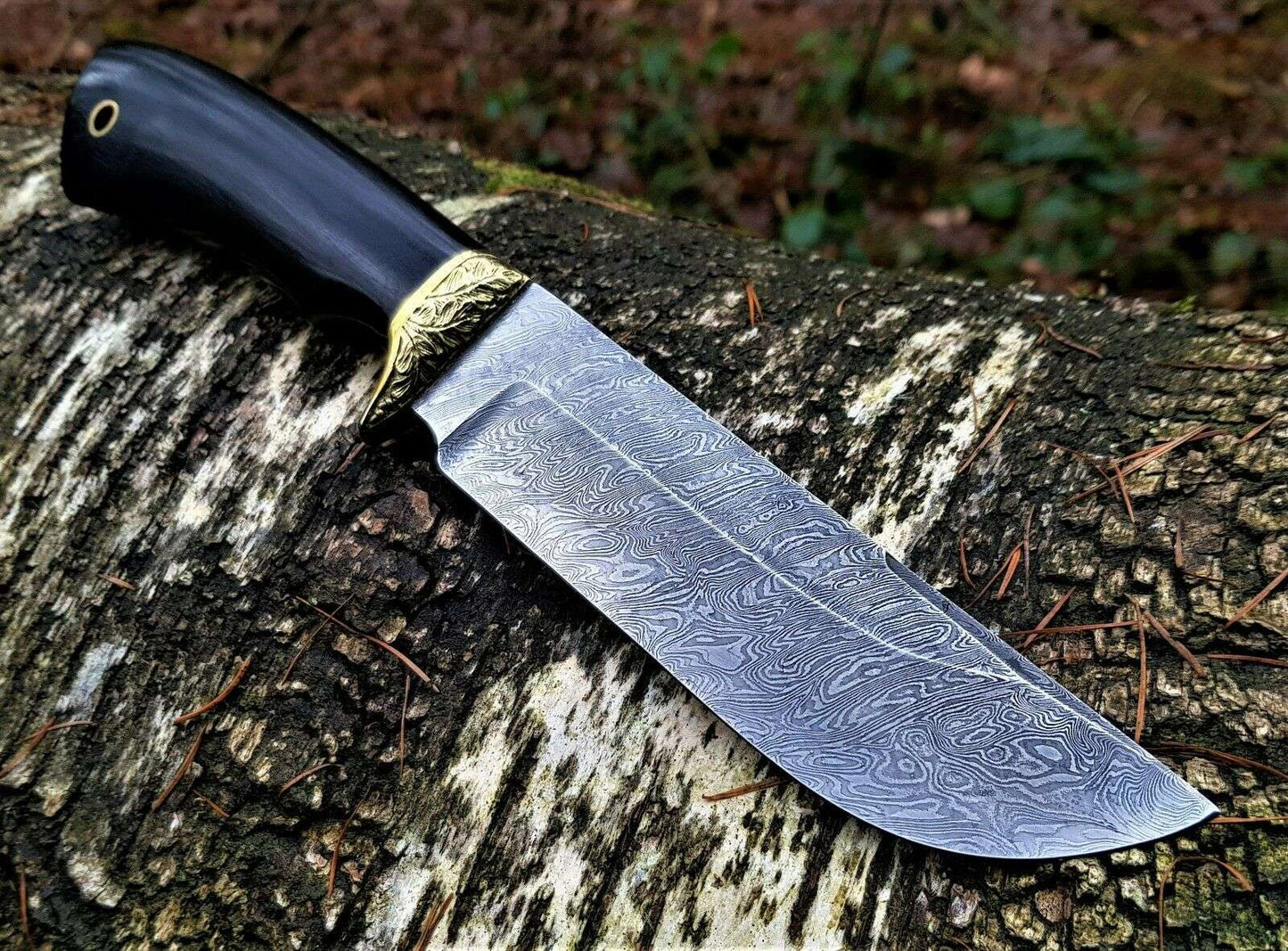 A.Marushin Outdoor Jagdmesser Damaszener Stahl Handarbeit