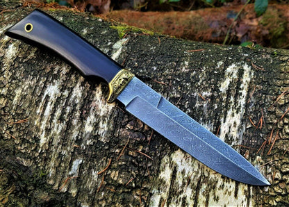 A.Marushin Outdoor Jagdmesser Damaszener Stahl Handarbeit