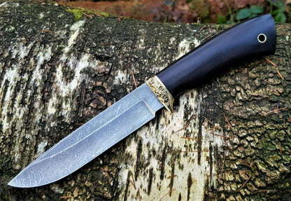 A.Marushin  Outdoor Jagdmesser Damaszener Stahl Handarbeit