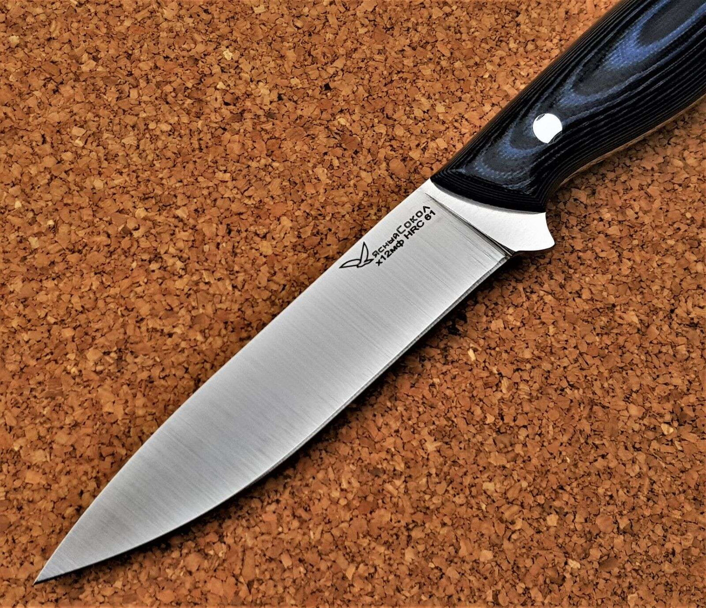 H12MF  Full Tang Outdoor Jagd Messer  Yasniy Sokol Handarbeit HRC61 Акулёнок
