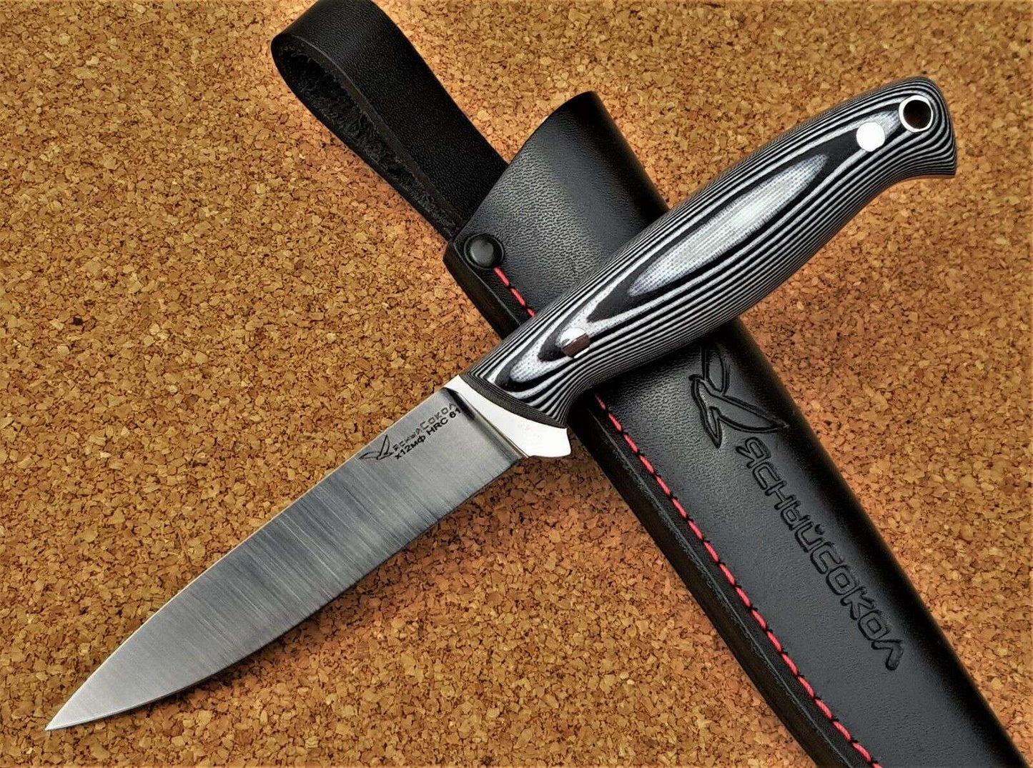 H12MF  Full Tang Outdoor Jagd Messer  Yasniy Sokol Handarbeit HRC61 Акулёнок