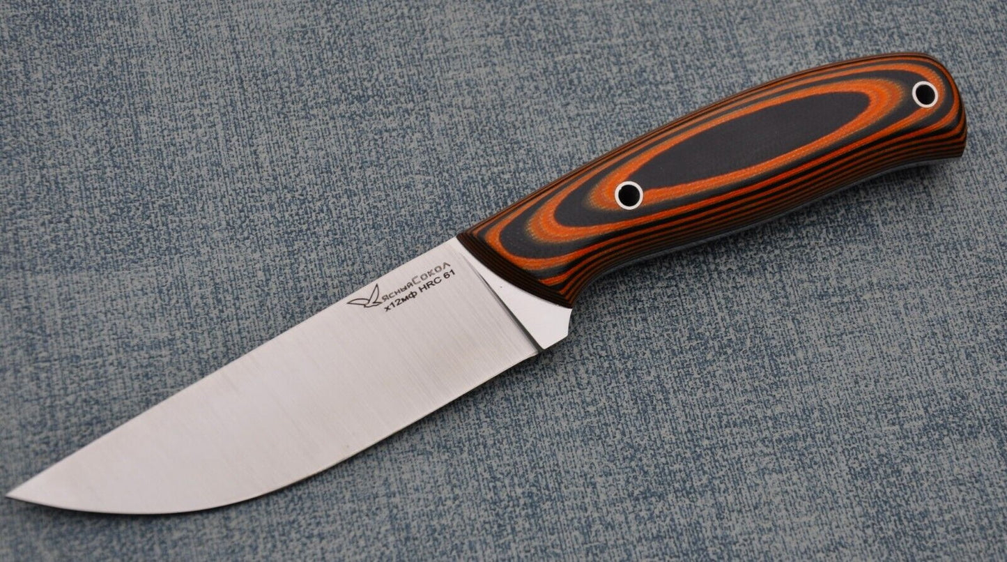 H12MF  Full Tang Outdoor Jagd Messer  Yasniy Sokol Handarbeit HRC 61 Сокол